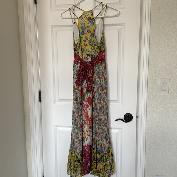 Floral Maxi Dress with Red and Yellow Accents - Picture 6 of 6